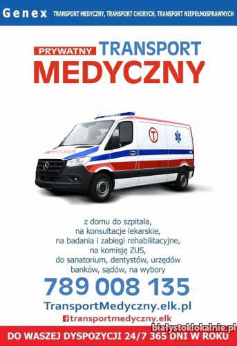 Transport medyczny sanitarny niepełnosprawnych Ambulans Karetka Białystok